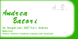 andrea batori business card